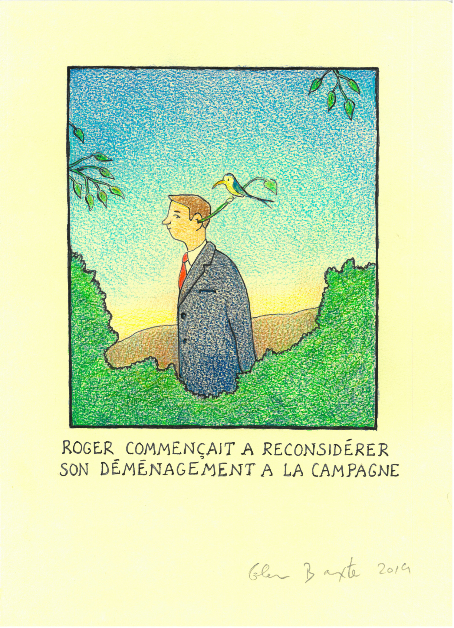 “Untitled“, 2019. Encre et crayon sur papier, 38 x 27 cm © Glen Baxter