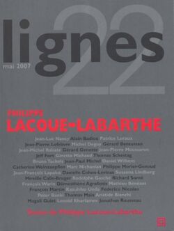 Lignes, n°22. : Philippe Lacoue-Labarthe