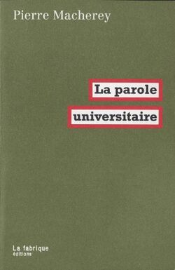La parole universitaire