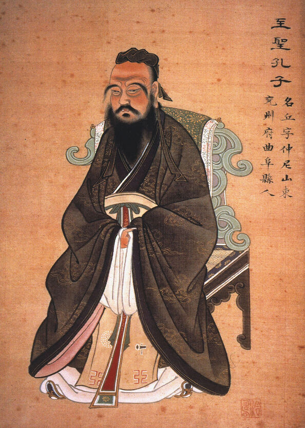 Confucius, gouache sur papier, vers 1770